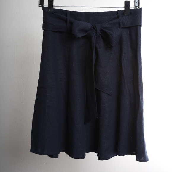 Modcloth Linen Navy A-Line Skirt - Petalo - Picture 8 of 13